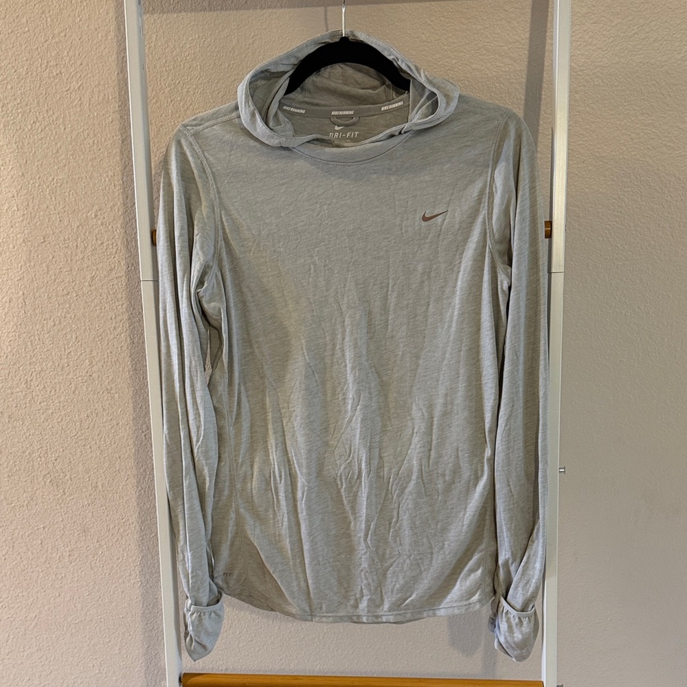 Nike Light Gray Hooded Shirt